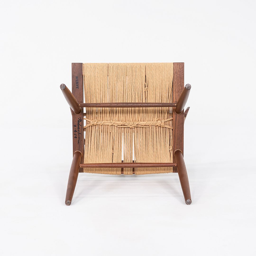 2014 Set of Six Mira Nakashima Grass Seated Dining Chairs in Black Walnut