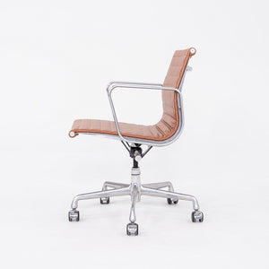 2010s Herman Miller Eames Aluminum Management Desk Chair in Cognac Leather 2x Available