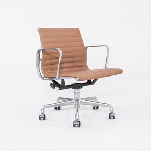 2010s Herman Miller Eames Aluminum Group Management Desk Chair in Brown Leather