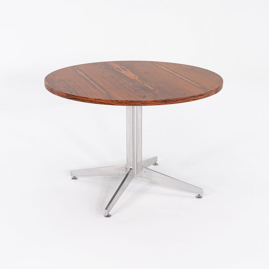 1960s Ward Bennett for Brickel Associates Rosewood and Aluminum Dining Table 42 inch