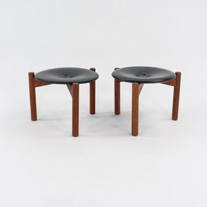 1950s Pair of Swedish Three Legged Stools by Uno & Osten Kristiansson for Luxus