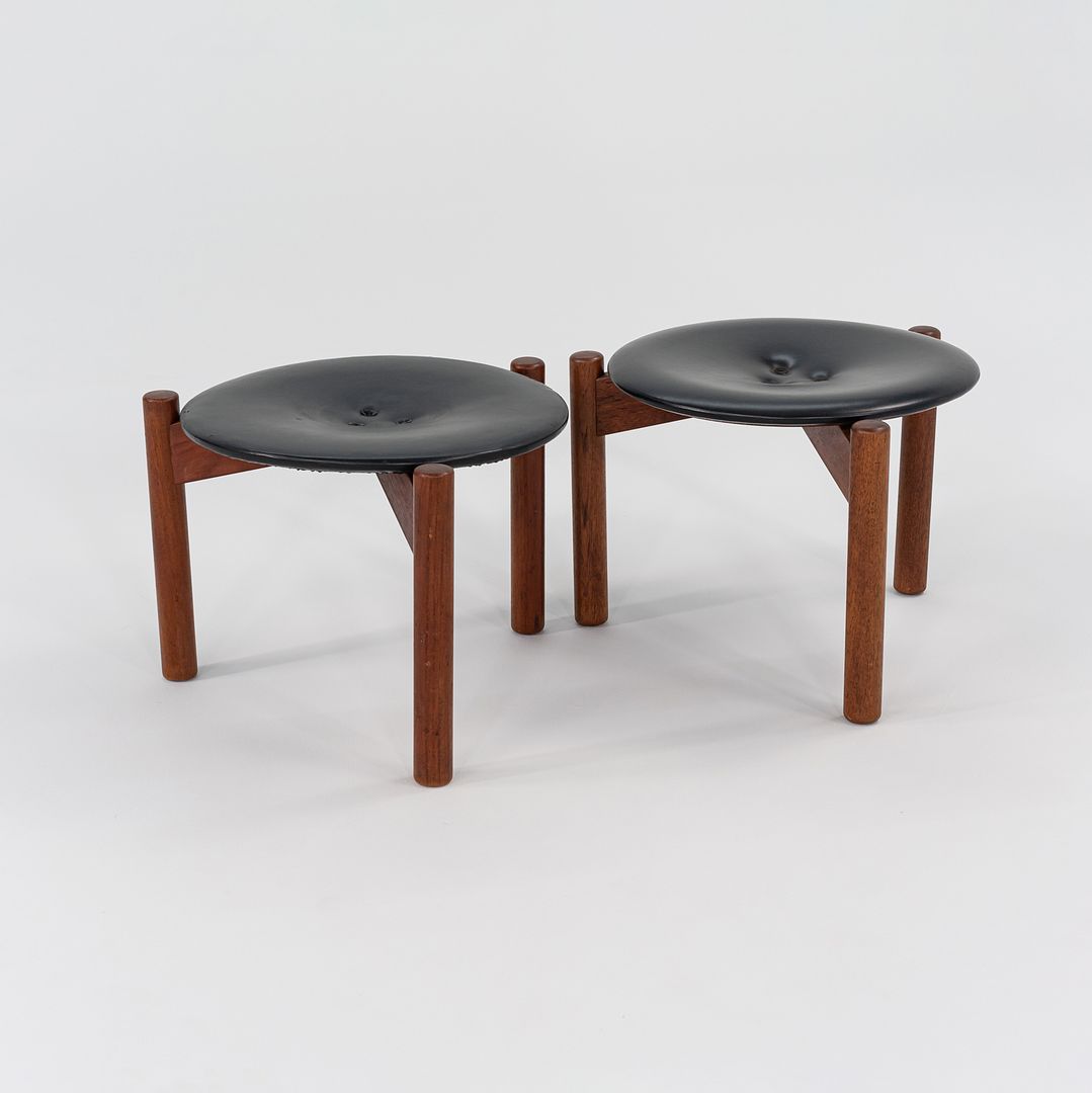 1950s Pair of Swedish Three Legged Stools by Uno & Osten Kristiansson for Luxus