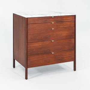 1960s Florence Knoll Walnut 5-Drawer Dresser with Marble Top, Model 326 2