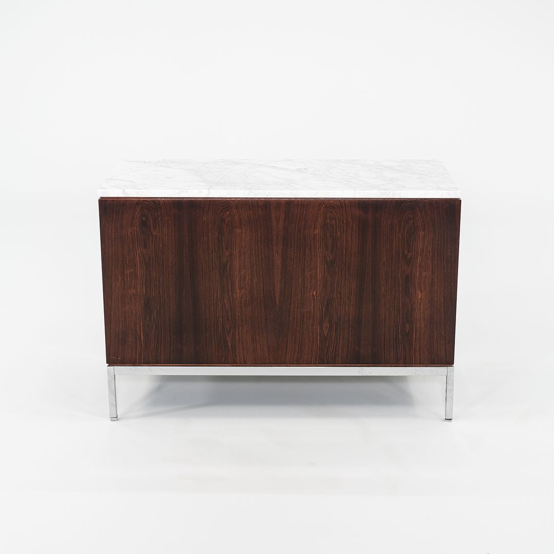 C. 1960s Florence Knoll Rosewood and Marble Credenza / Cabinet 37 inch