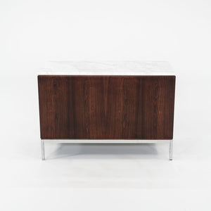 C. 1960s Florence Knoll Rosewood and Marble Credenza / Cabinet 37 inch