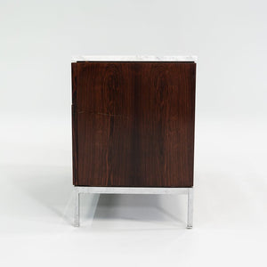 C. 1960s Florence Knoll Rosewood and Marble Credenza / Cabinet 37 inch