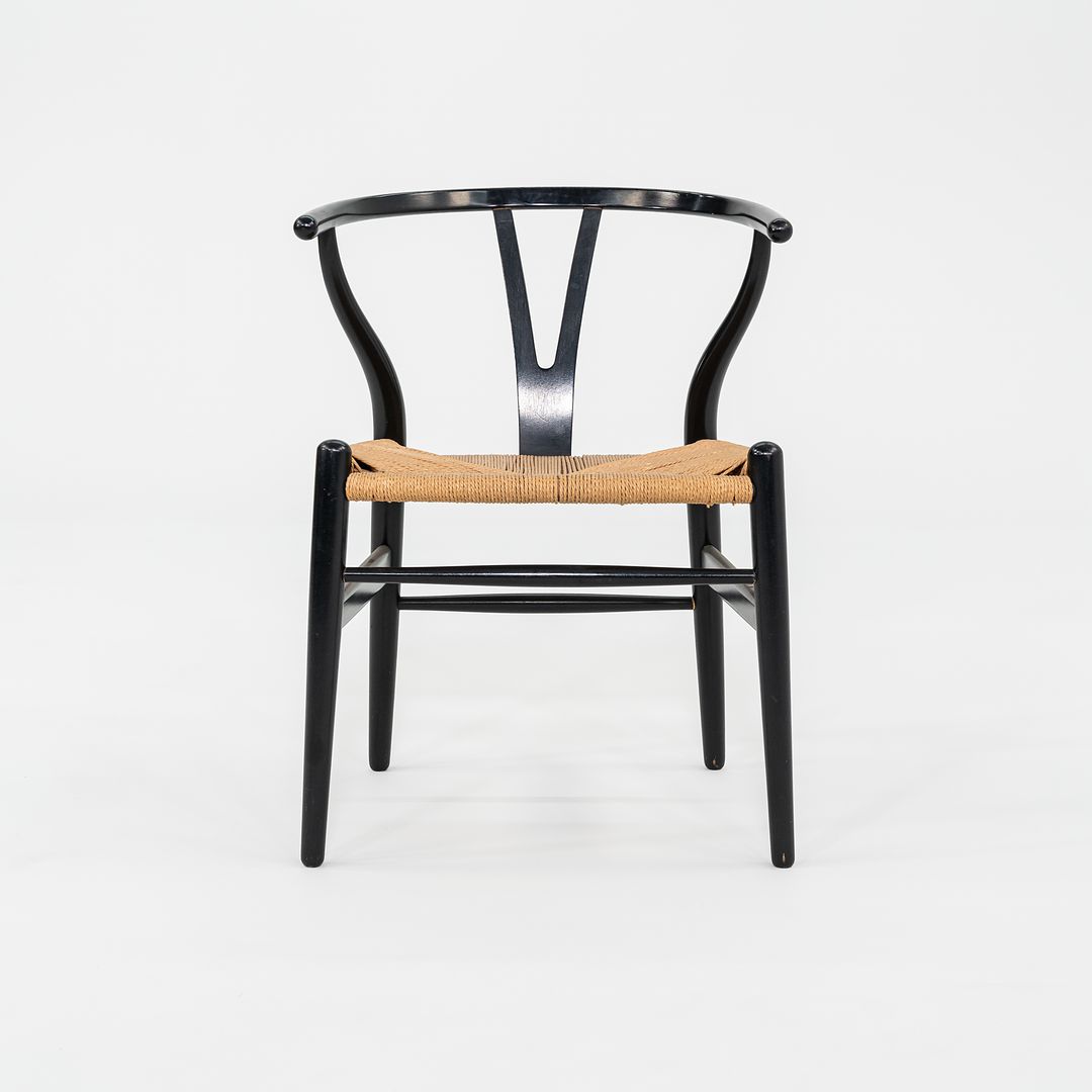 1960s Set of Six Hans Wegner for Carl Hansen & Son Wishbone Dining Chairs in Black