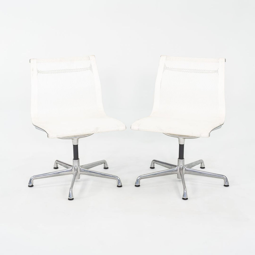 2003 Herman Miller Eames Aluminum Group Side Chair with Antler Base in White Mesh 4x Available