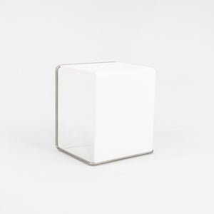 SOLD 2010s LaPalma Ueno White w/ Brushed Metal End Table by Takashi Shinozaki