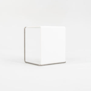 SOLD 2010s LaPalma Ueno White w/ Brushed Metal End Table by Takashi Shinozaki