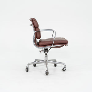 SOLD 1987 Soft Pad Management Chair, EA435 by Ray and Charles Eames for Herman Miller in Red/Brown Leather 2x Available