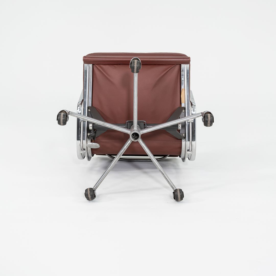 SOLD 1987 Soft Pad Management Chair, EA435 by Ray and Charles Eames for Herman Miller in Red/Brown Leather 2x Available