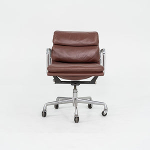 SOLD 1987 Soft Pad Management Chair, EA435 by Ray and Charles Eames for Herman Miller in Red/Brown Leather 2x Available