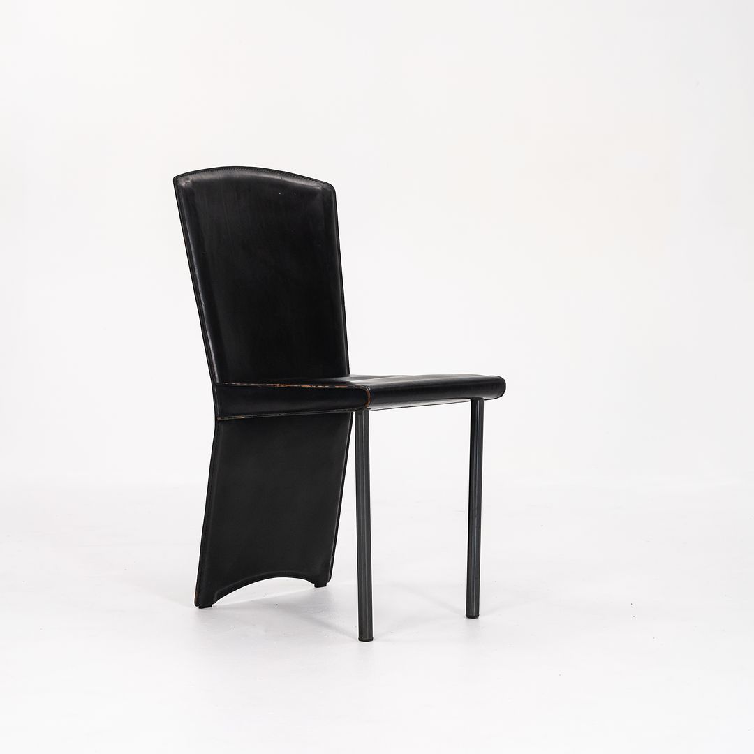 1987 Armida Dining Chair by Andrea Branzi for Zanotta Leather, Steel