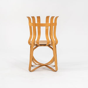 1990s Set of Six Hat Trick Dining Chairs, Model 91C, by Frank Gehry for Knoll in Bent Maple