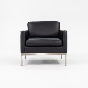 1990s No 70 Club Chair by Nicos Zographos for Zographos Designs Ltd in Black Leather and Brushed Stainless