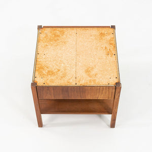 1960s Walnut Bedside Table, Model 327 IS by Florence Knoll with Marble Top