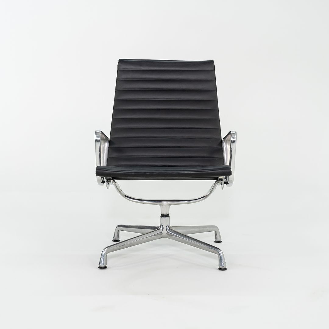 2012 Herman Miller Eames Aluminum Group Black Leather Lounge Chair 6x Available