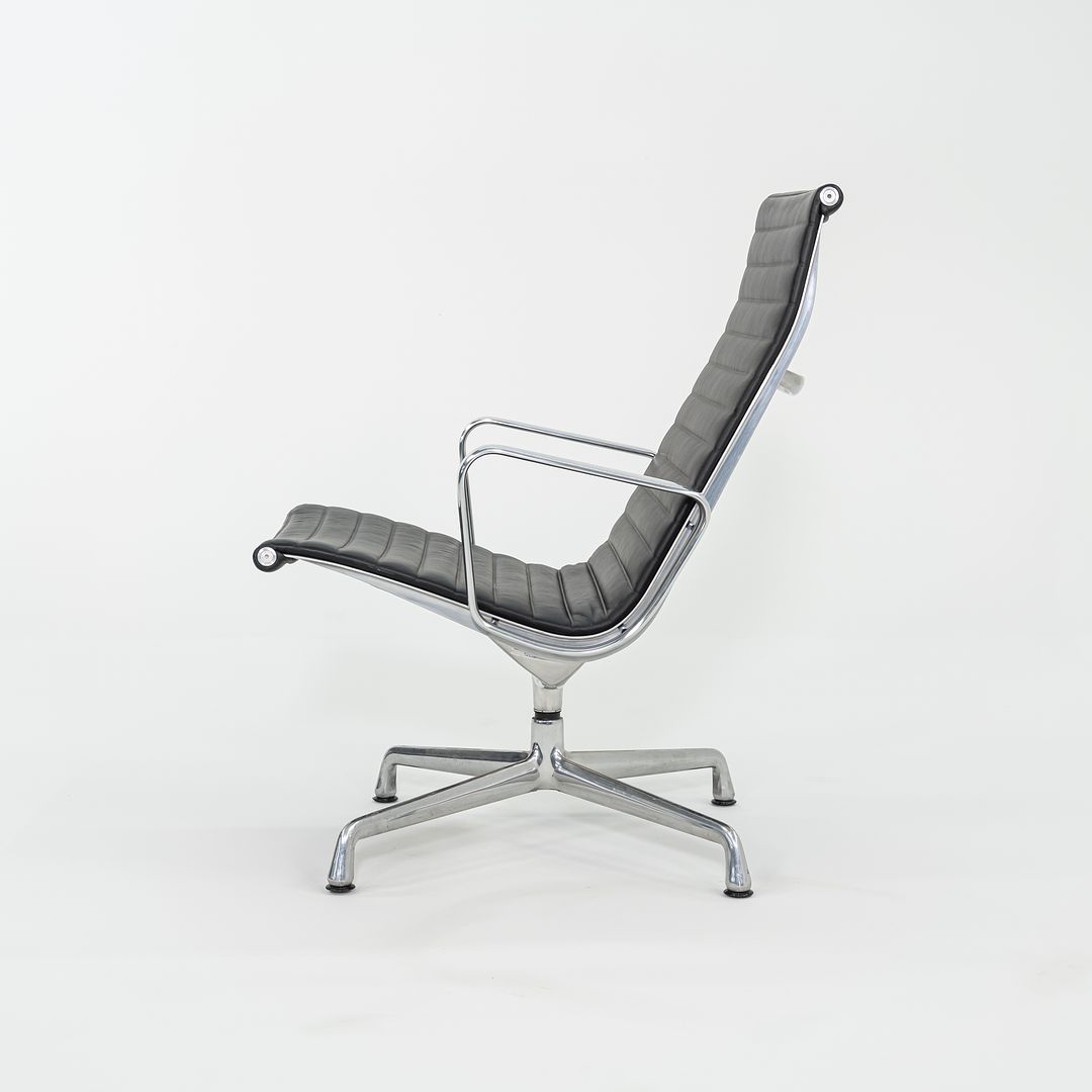 2012 Herman Miller Eames Aluminum Group Black Leather Lounge Chair 6x Available