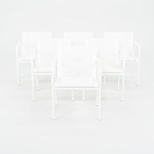 2022 Set of Six Richard Schultz for Knoll 1966 Collection Dining Arm Chairs with White Aluminum Frames