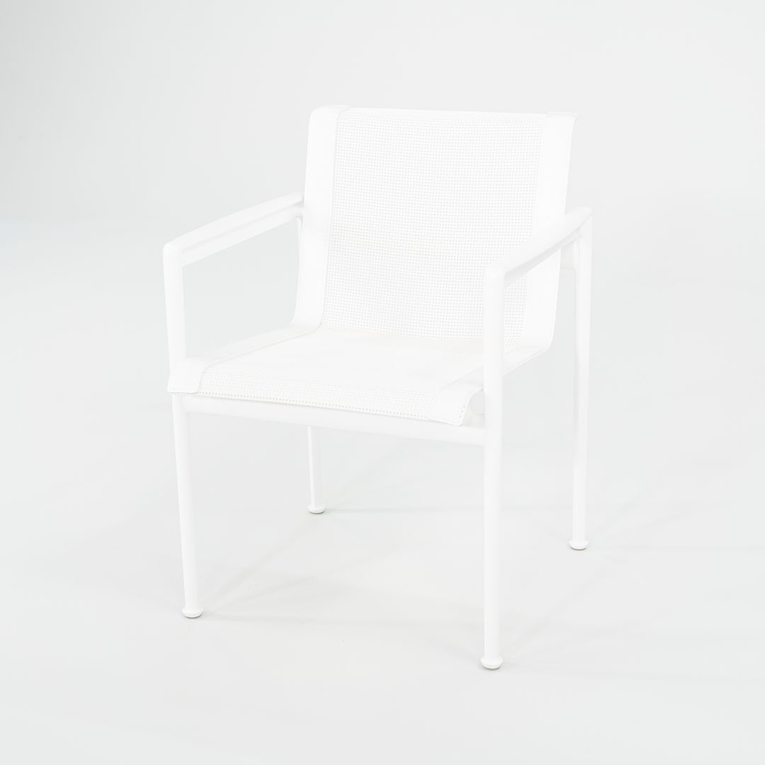 2022 Set of Six Richard Schultz for Knoll 1966 Collection Dining Arm Chairs with White Aluminum Frames