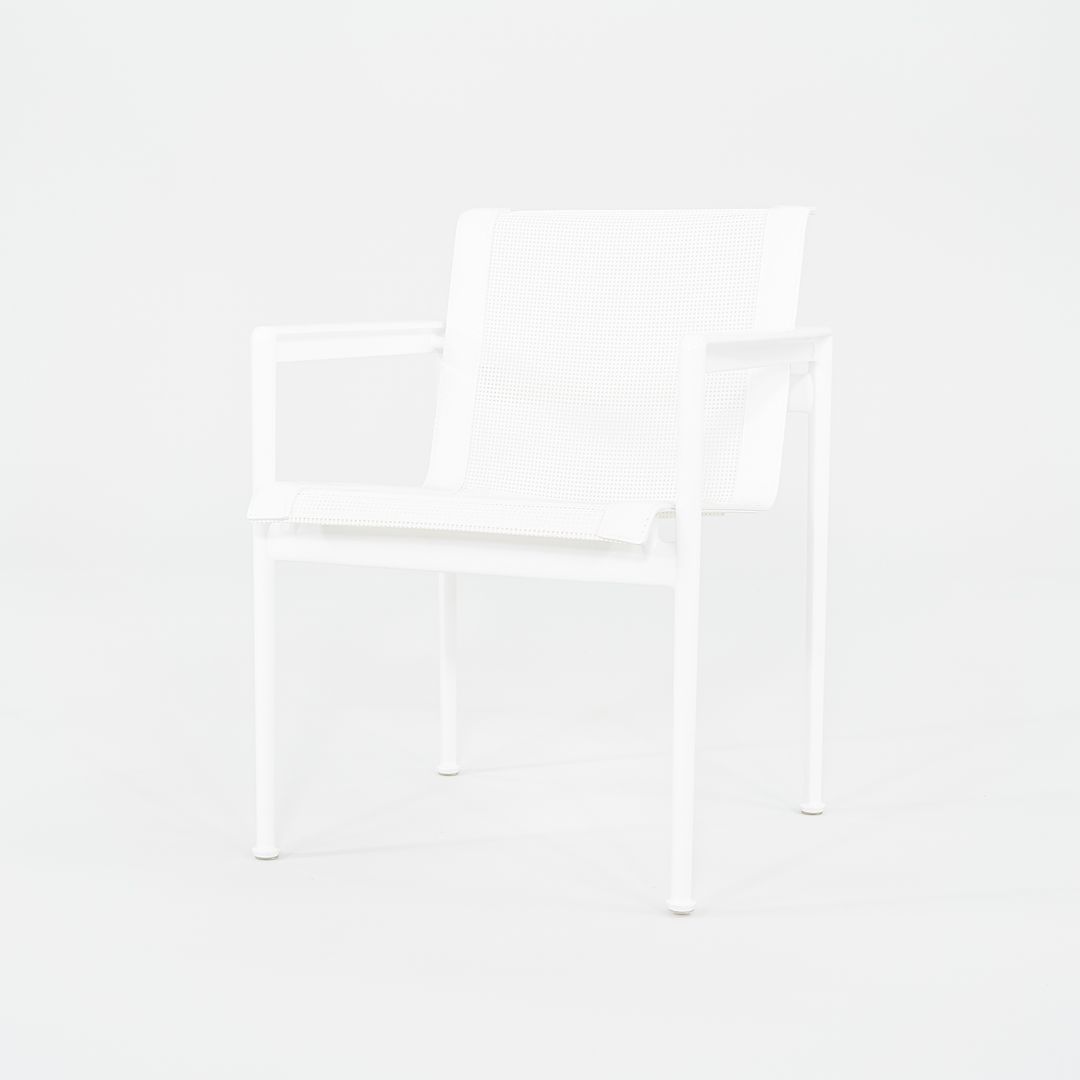 2022 Set of Six Richard Schultz for Knoll 1966 Collection Dining Arm Chairs with White Aluminum Frames