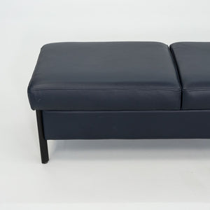 1993 Leather Three Seat Bench by Metropolitan Furniture in Blue Leather