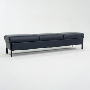 1993 Leather Three Seat Bench by Metropolitan Furniture in Blue Leather