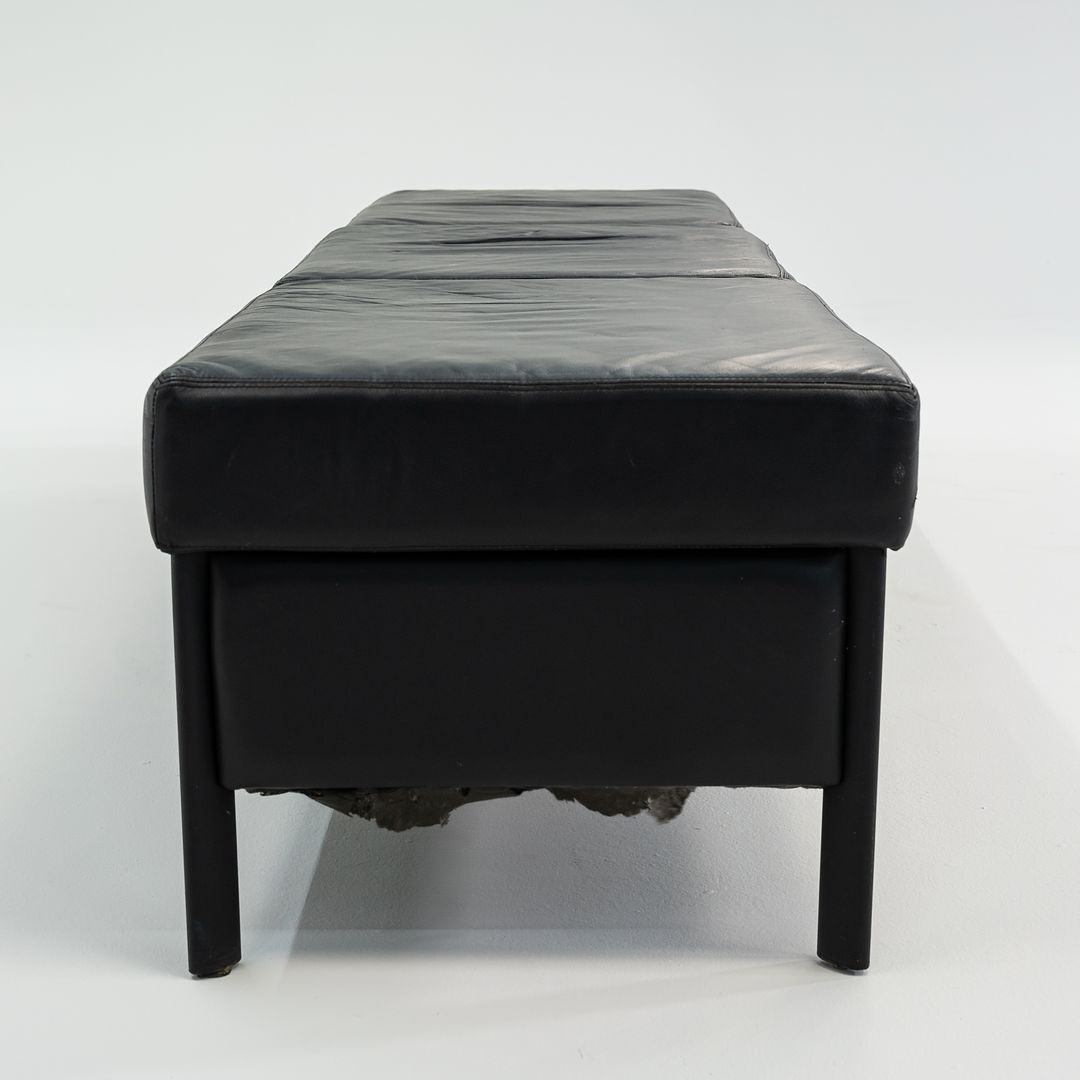 1993 Leather Three Seat Bench by Metropolitan Furniture in Black Leather