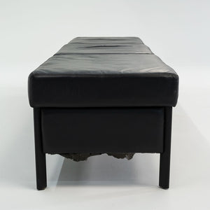 1993 Leather Three Seat Bench by Metropolitan Furniture in Black Leather