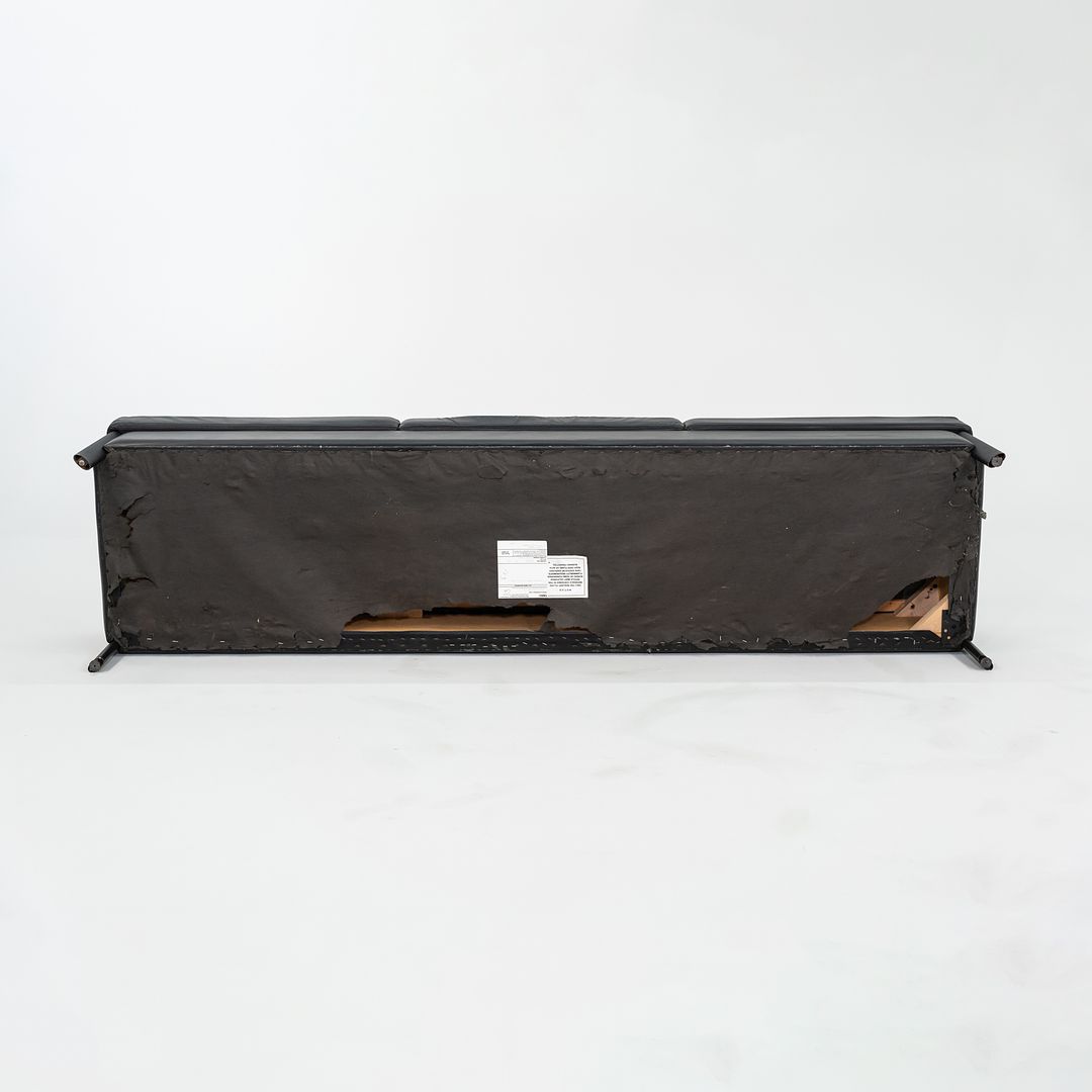 1993 Leather Three Seat Bench by Metropolitan Furniture in Black Leather