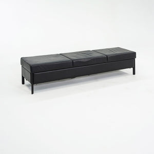 1993 Leather Three Seat Bench by Metropolitan Furniture in Black Leather