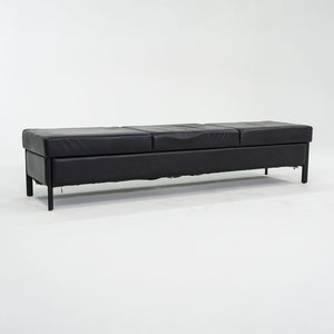 1993 Leather Three Seat Bench by Metropolitan Furniture in Black Leather