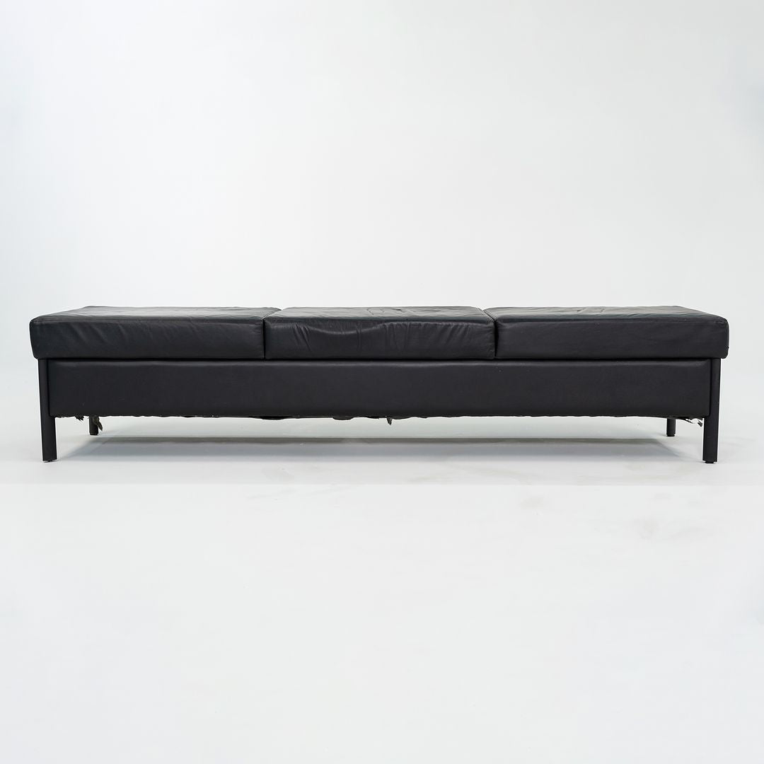 1993 Leather Three Seat Bench by Metropolitan Furniture in Black Leather