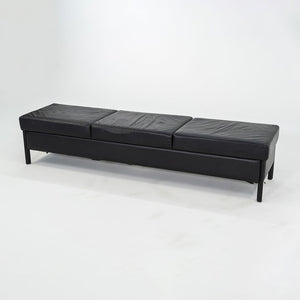 1993 Leather Three Seat Bench by Metropolitan Furniture in Black Leather