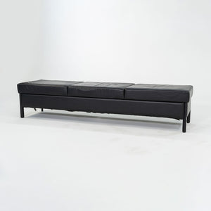 1993 Leather Three Seat Bench by Metropolitan Furniture in Black Leather