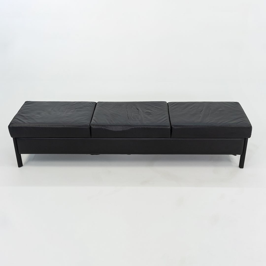 1993 Leather Three Seat Bench by Metropolitan Furniture in Black Leather