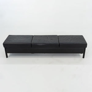 1993 Leather Three Seat Bench by Metropolitan Furniture in Black Leather