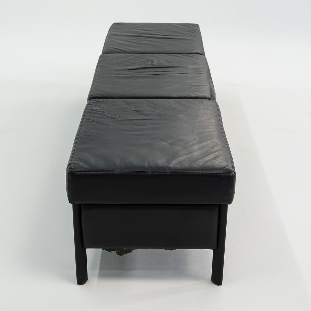 1993 Leather Three Seat Bench by Metropolitan Furniture in Black Leather