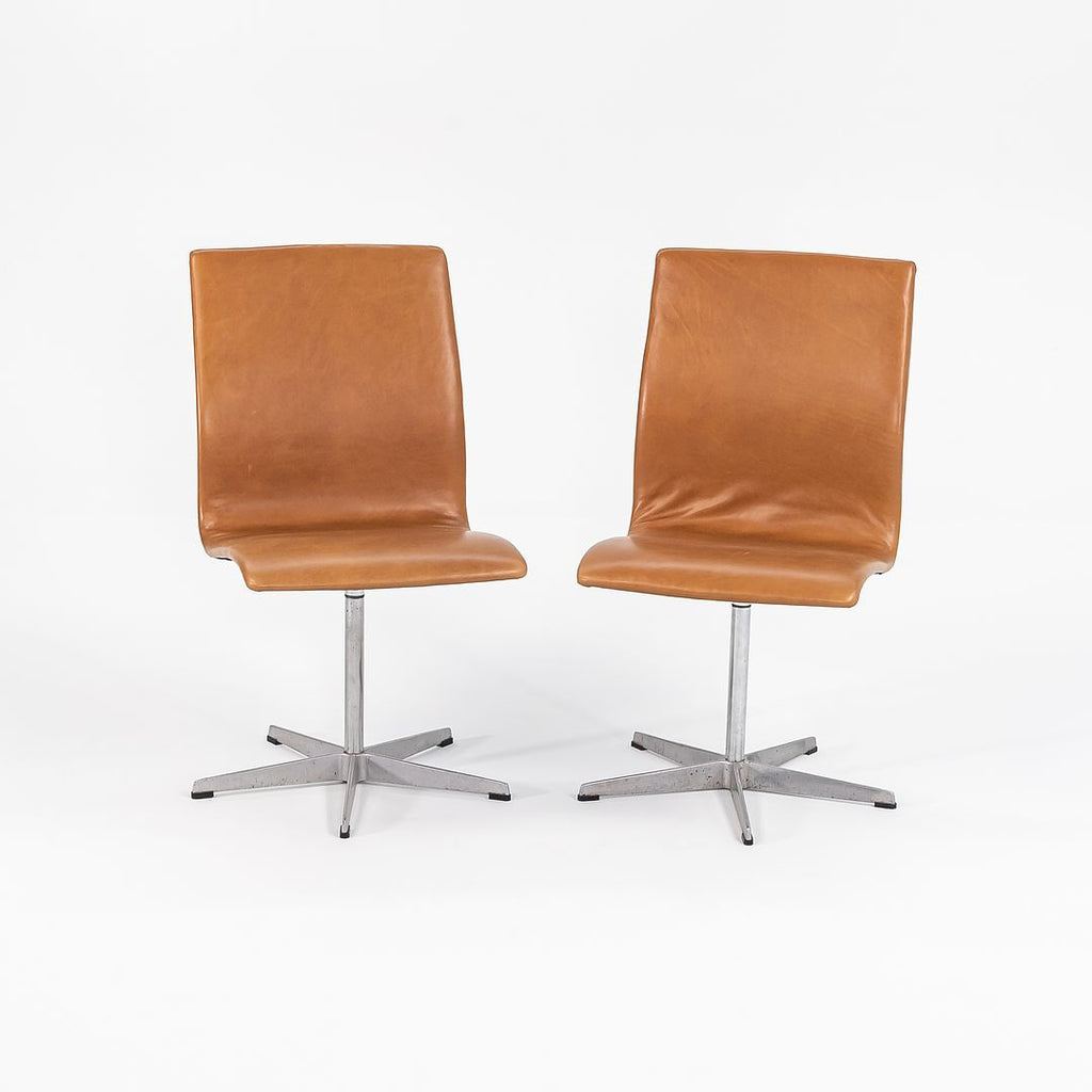 1973 Pair of Oxford Chairs, Model 3171T by Arne Jacobsen for Fritz Hansen in New Cognac Leather