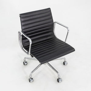 2010s Herman Miller Eames Aluminum Group Management Desk Chair in Black Leather 3x Available