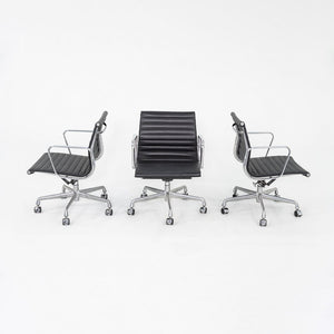 2010s Herman Miller Eames Aluminum Group Management Desk Chair in Black Leather 3x Available