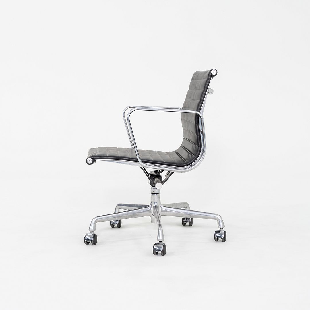 2010s Herman Miller Eames Aluminum Group Management Desk Chair in Black Leather 3x Available