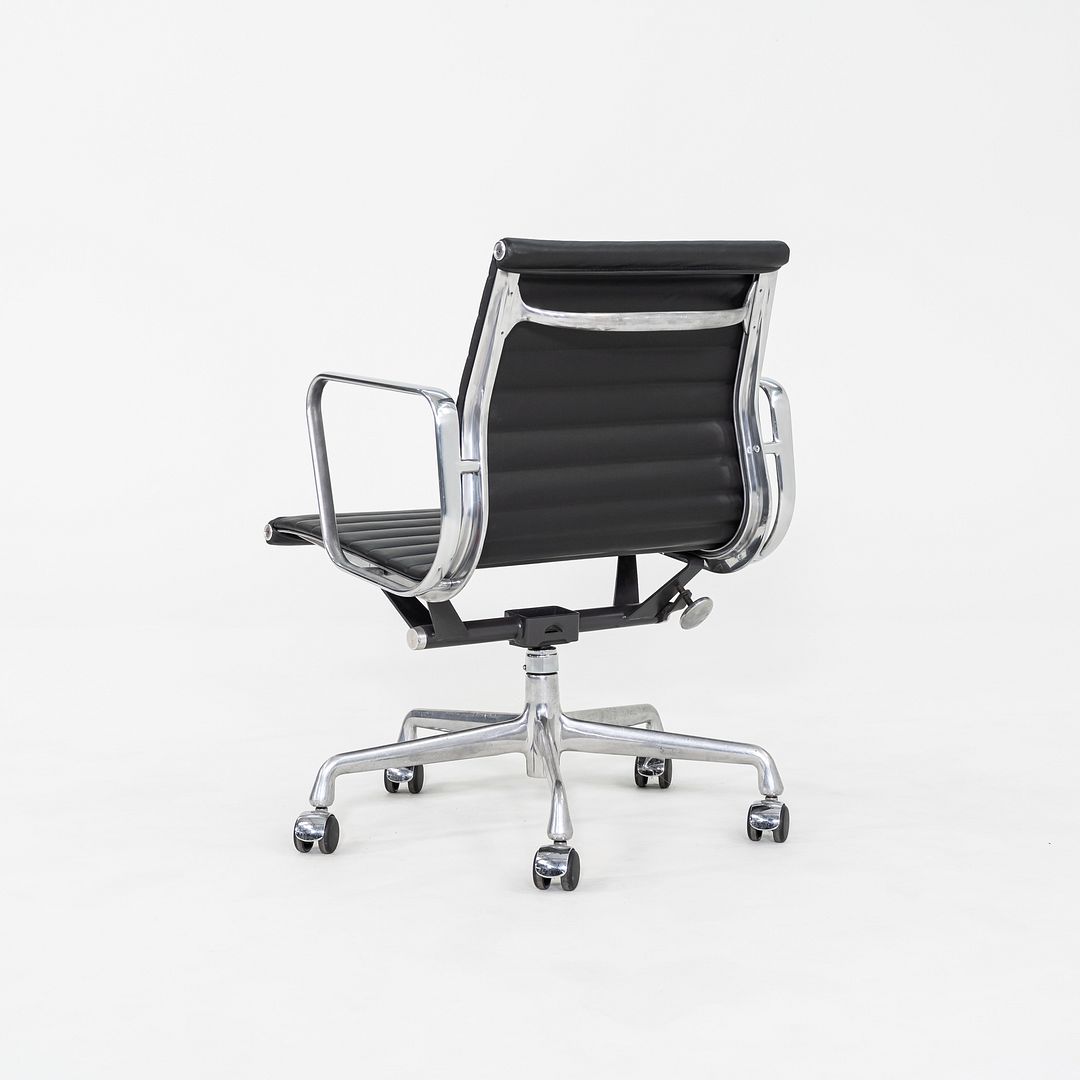 2010s Herman Miller Eames Aluminum Group Management Desk Chair in Black Leather 3x Available