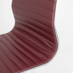 2010s Aluminum Group Armless Side Chair by Ray and Charles Eames for Herman Miller in Red Leather