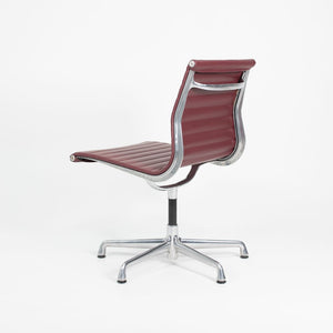 2010s Aluminum Group Armless Side Chair by Ray and Charles Eames for Herman Miller in Red Leather