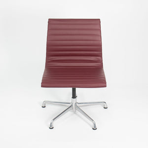 2010s Aluminum Group Armless Side Chair by Ray and Charles Eames for Herman Miller in Red Leather