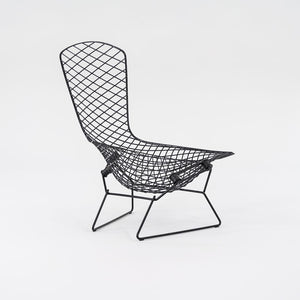 2010s 423LU Bertoia Bird Chair and 424YU Bertoia Ottoman by Harry Bertoia for Knoll in Black 2x Sets Available