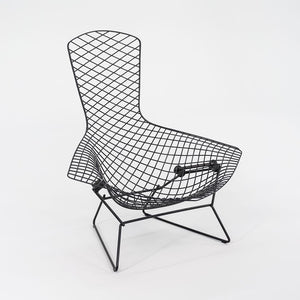 2010s 423LU Bertoia Bird Chair and 424YU Bertoia Ottoman by Harry Bertoia for Knoll in Black 2x Sets Available