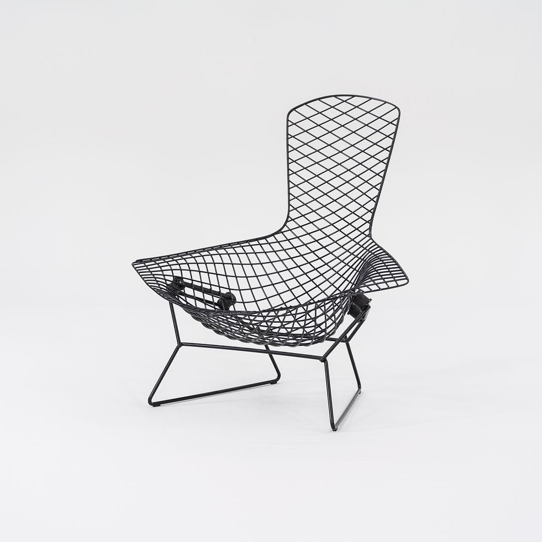 2010s 423LU Bertoia Bird Chair and 424YU Bertoia Ottoman by Harry Bertoia for Knoll in Black 2x Sets Available